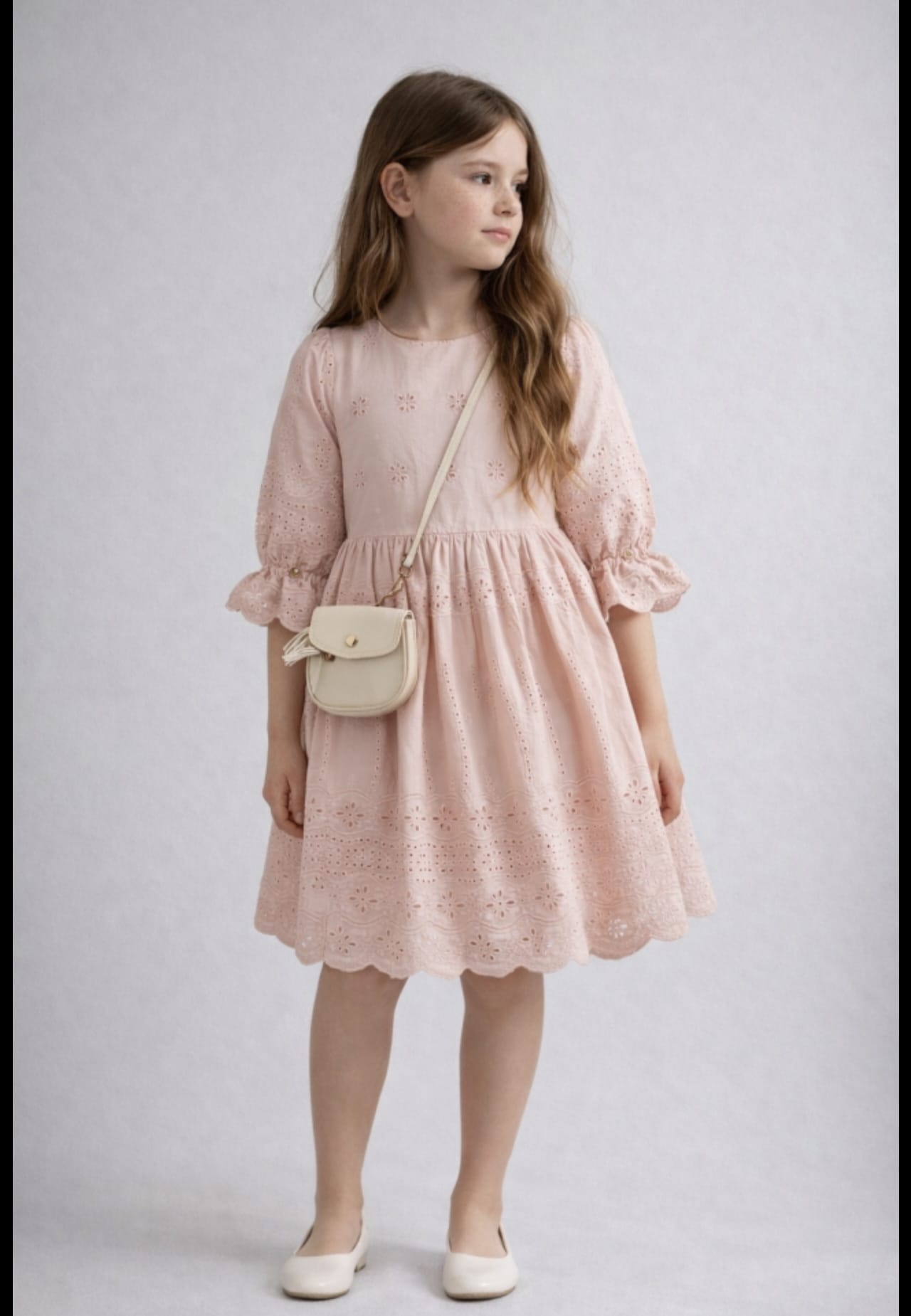 Rochie brodată &nbsp;cu geanta Kids 6-13 ani&nbsp;