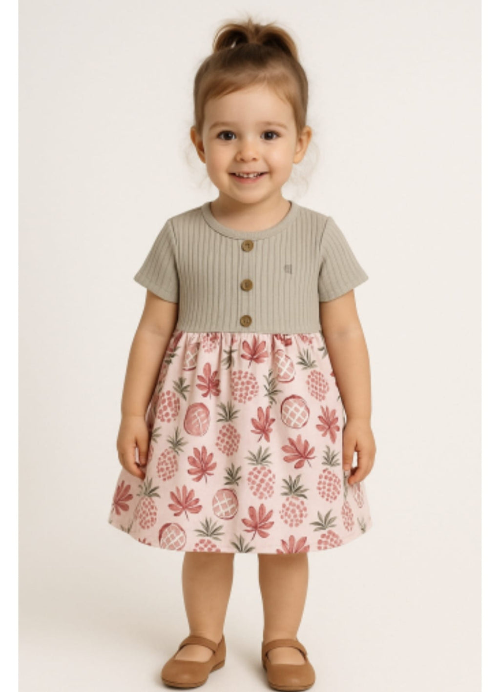 Rochie Fete Deco Imprimata Ananas 2-6 Ani&nbsp;