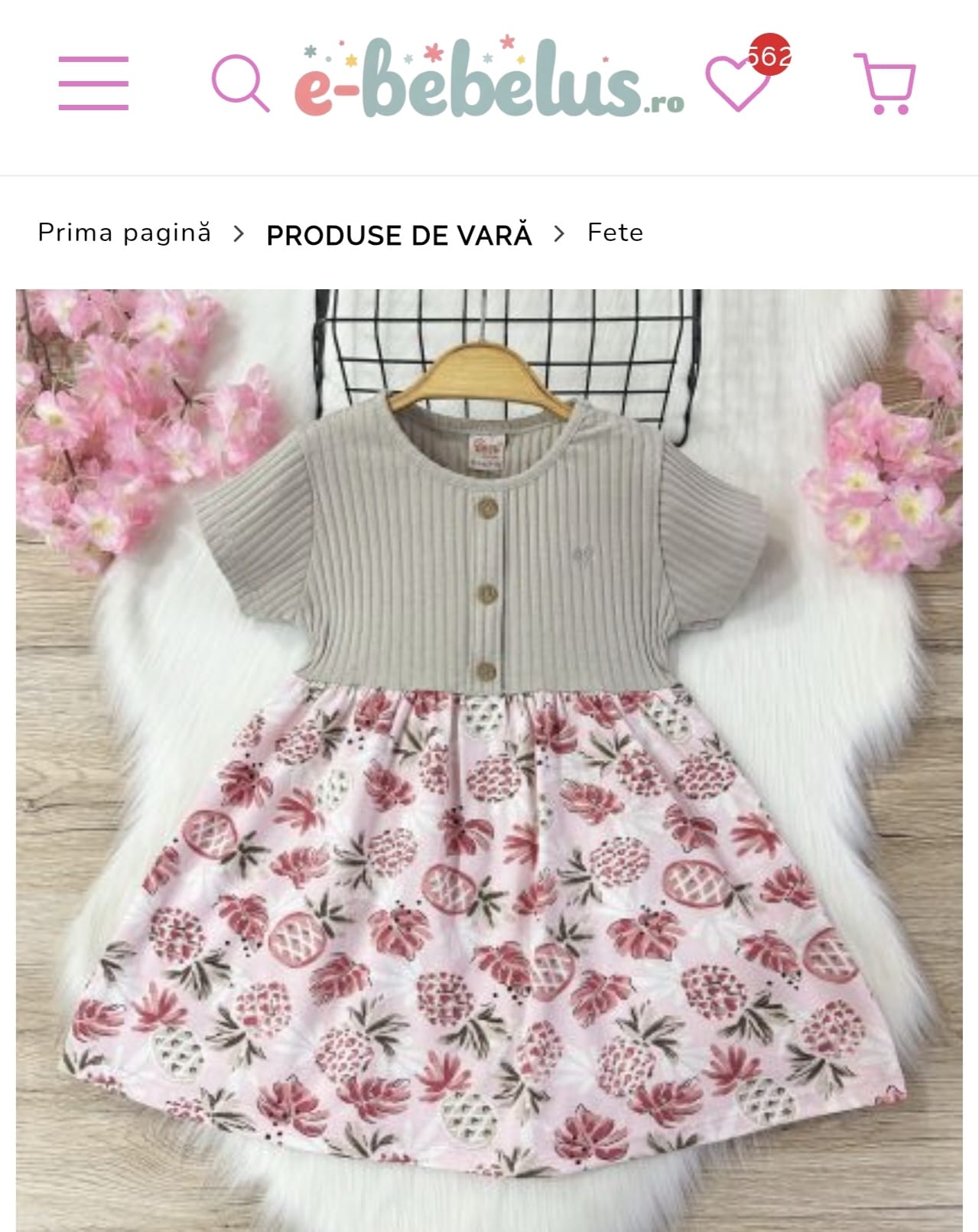Rochie Fete Deco Imprimata Ananas 2-6 Ani&nbsp;