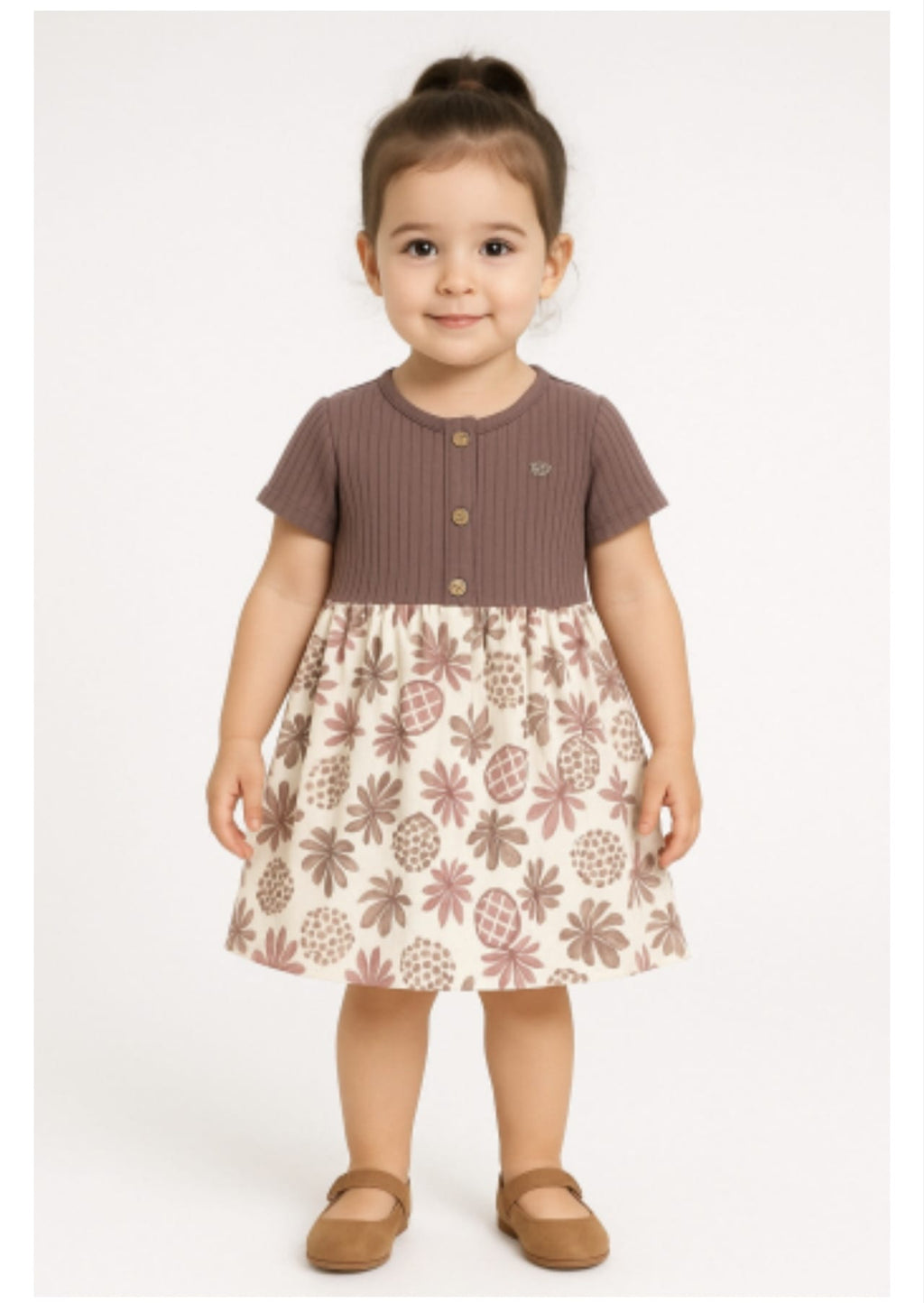 Rochie Fete Deco Imprimata Ananas 2-6 Ani&nbsp;