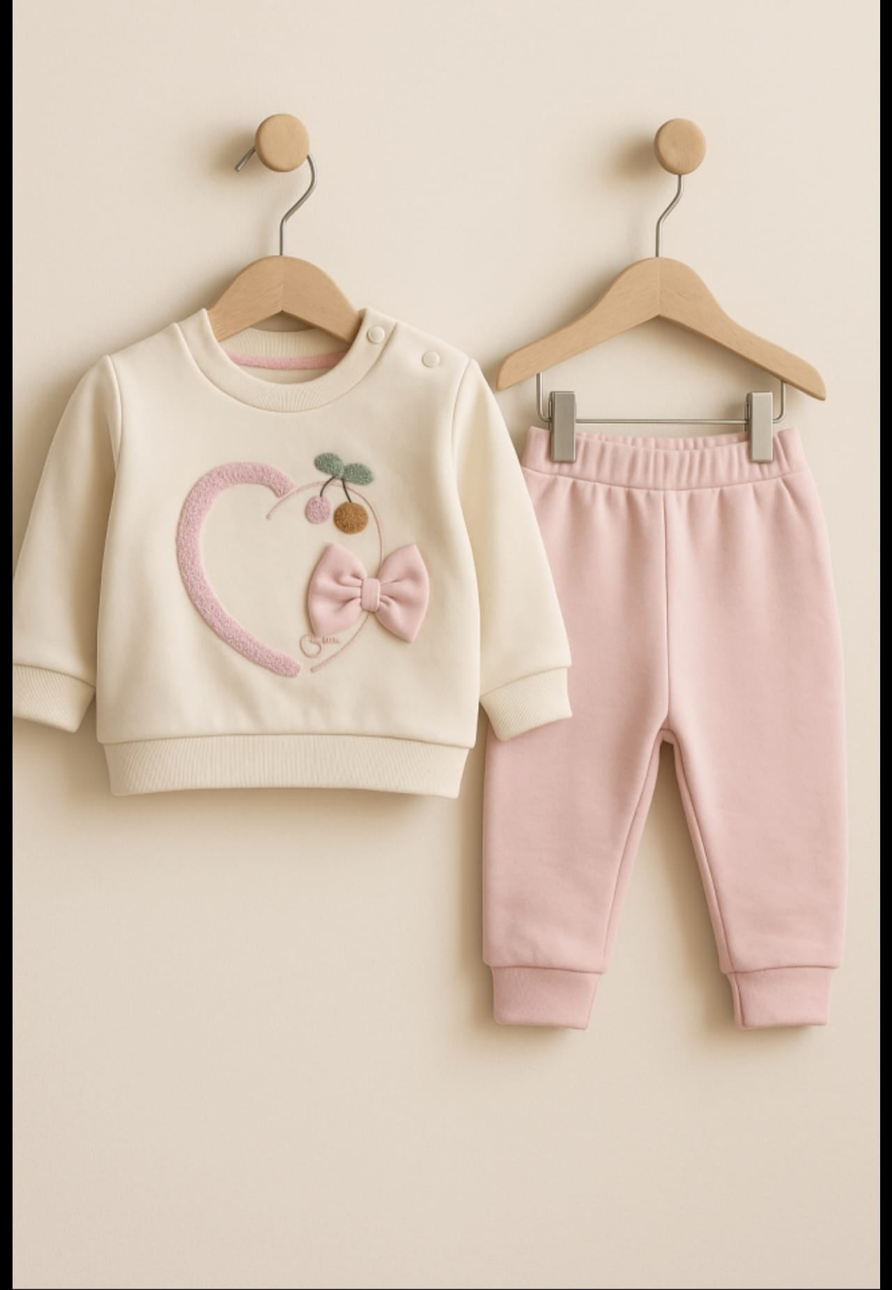 BABY SET 2 PIESE CU INIMĂ, 3-6-9 LUNI&nbsp;