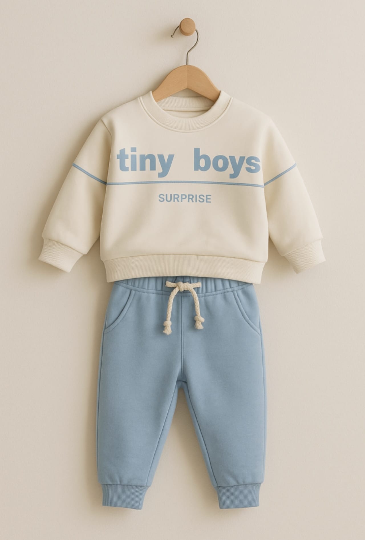 SET SPORT PENTRU BĂIEȚI CU IMPRIMEU„TINY BOYS”, VÂRSTE 1-2-3-4&nbsp;
