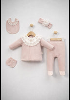 Set de 5 piese MINICAYZEN cu guler floral brodat, 0-3 luni&nbsp;