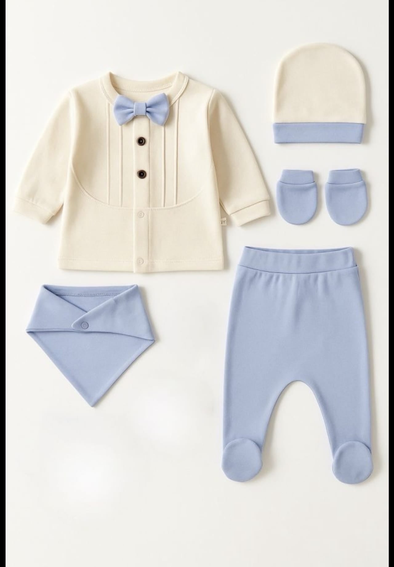 SET &nbsp;BABY 0-3 LUNI CU 5 PIESE ȘI PAPION&nbsp;