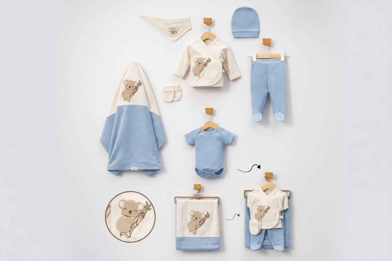 Set de 7 piese pentru nou-născuți cu design Koala