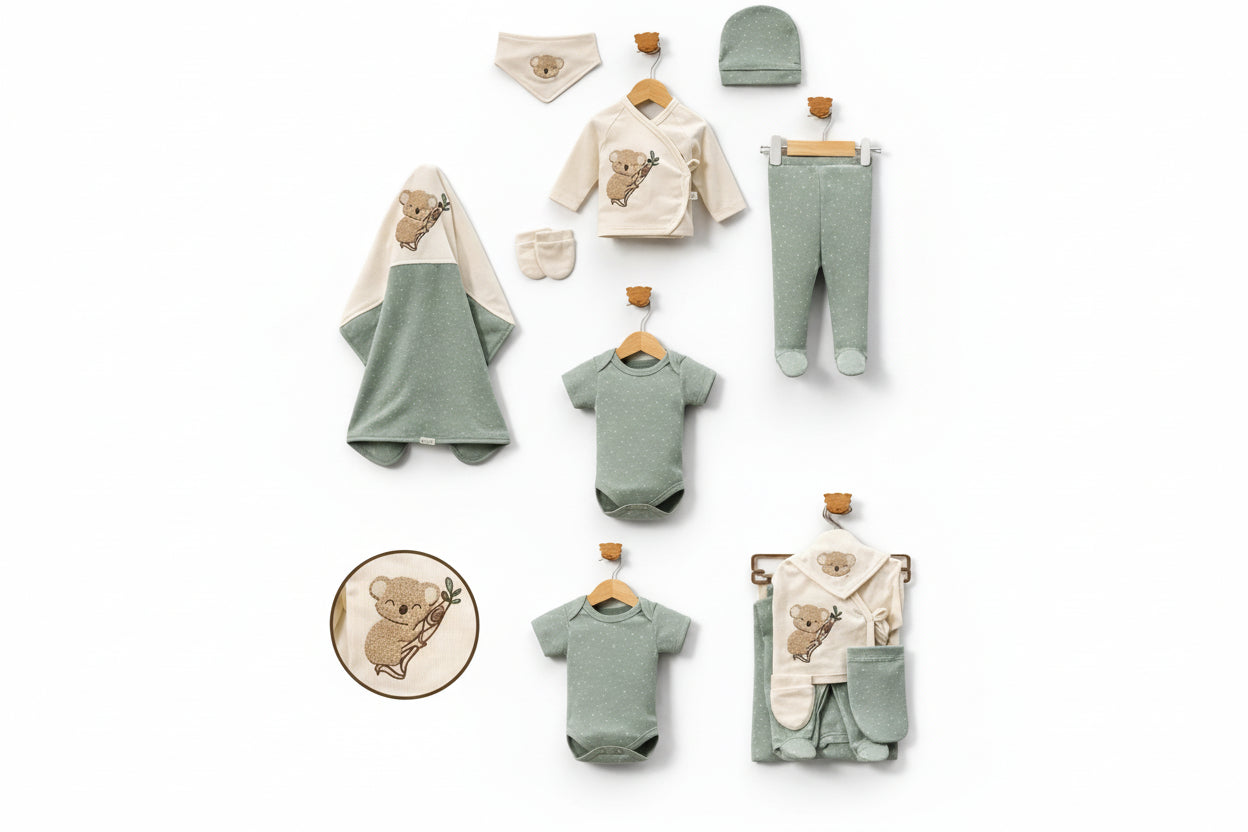 Set de 7 piese pentru nou-născuți cu design Koala