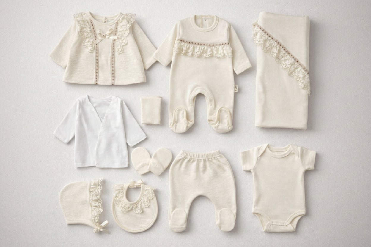 Set nou-născut MINICAYZEN 0-3 luni format din 10 piese