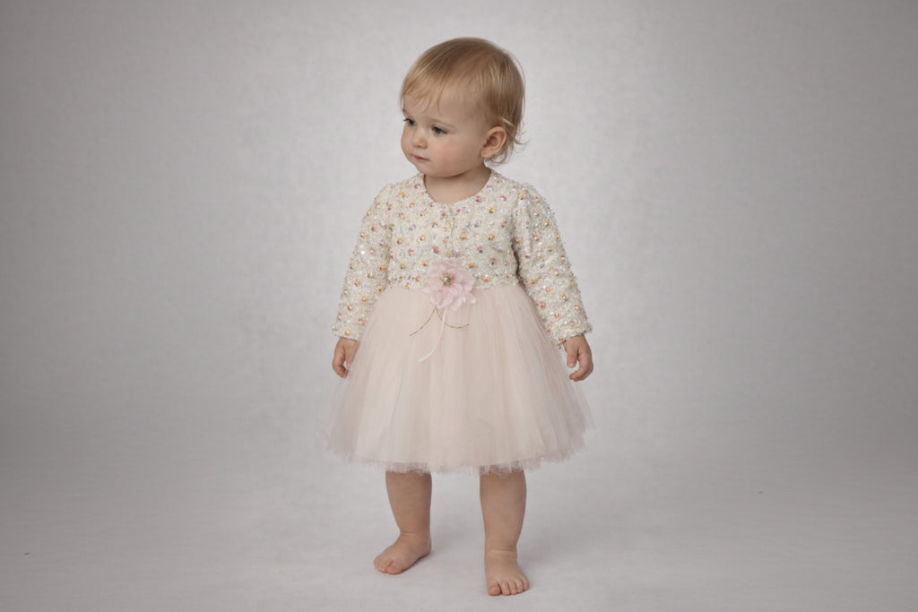 ROCHIE CU BOLERO CU PAIETE SI FLORI COLORATE