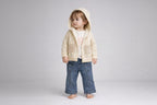 Set cardigan tricotat Missolix 9/24 luni cu buzunare și blăniță